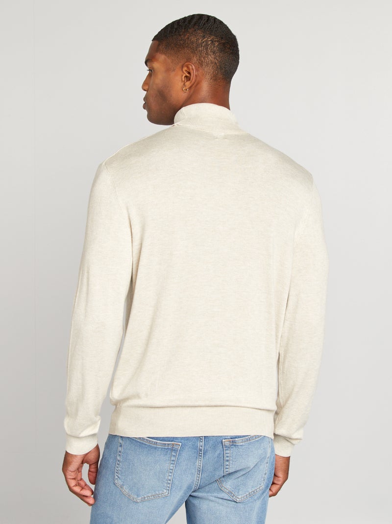 Pullover dolcevita in maglia leggera BEIGE - Kiabi