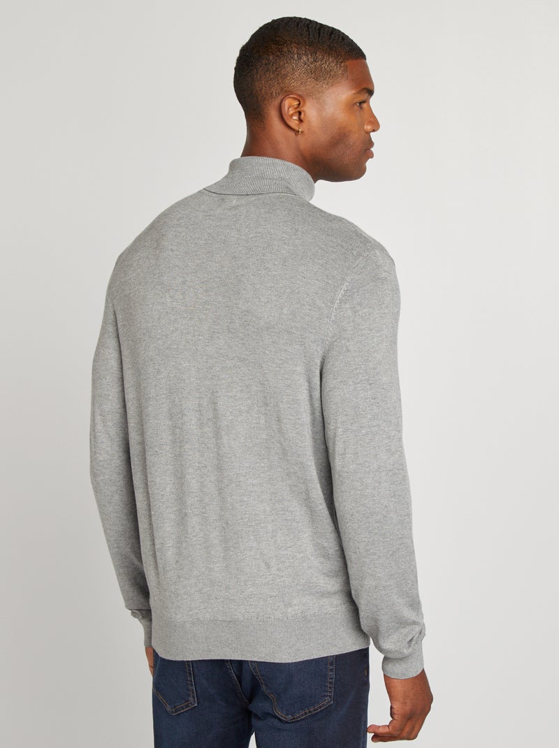 Pullover dolcevita in maglia leggera GRIGIO - Kiabi