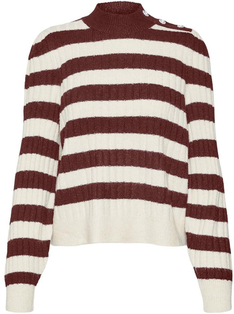 Pullover Donna Vero Moda a Righe Bordeaux - Kiabi