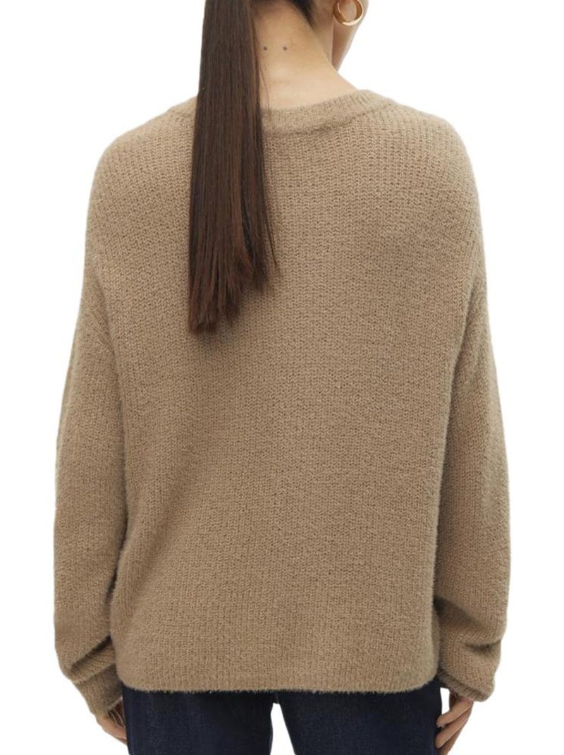 Pullover donna vero moda con maniche a sbuffo Marrone cappuccino - Kiabi