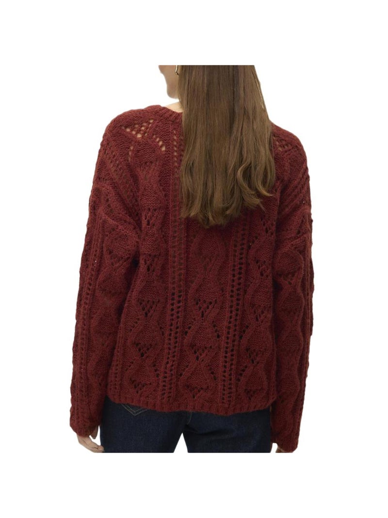 Pullover Donna Vero Moda Strutturato Bordeaux - Kiabi