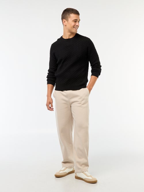 Pullover girocollo mini treccia tinta unita - Kiabi