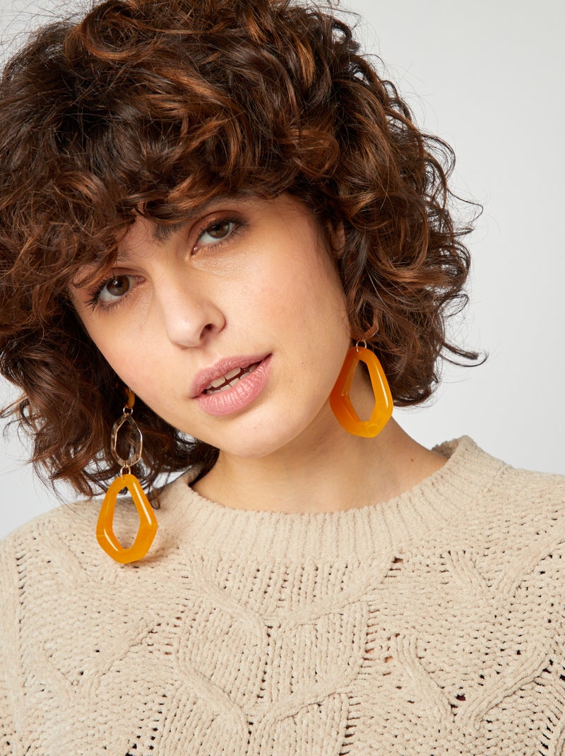 Pullover in ciniglia con trecce BEIGE - Kiabi