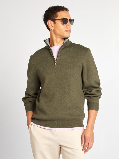 Pullover in maglia a collo alto con zip - Kiabi