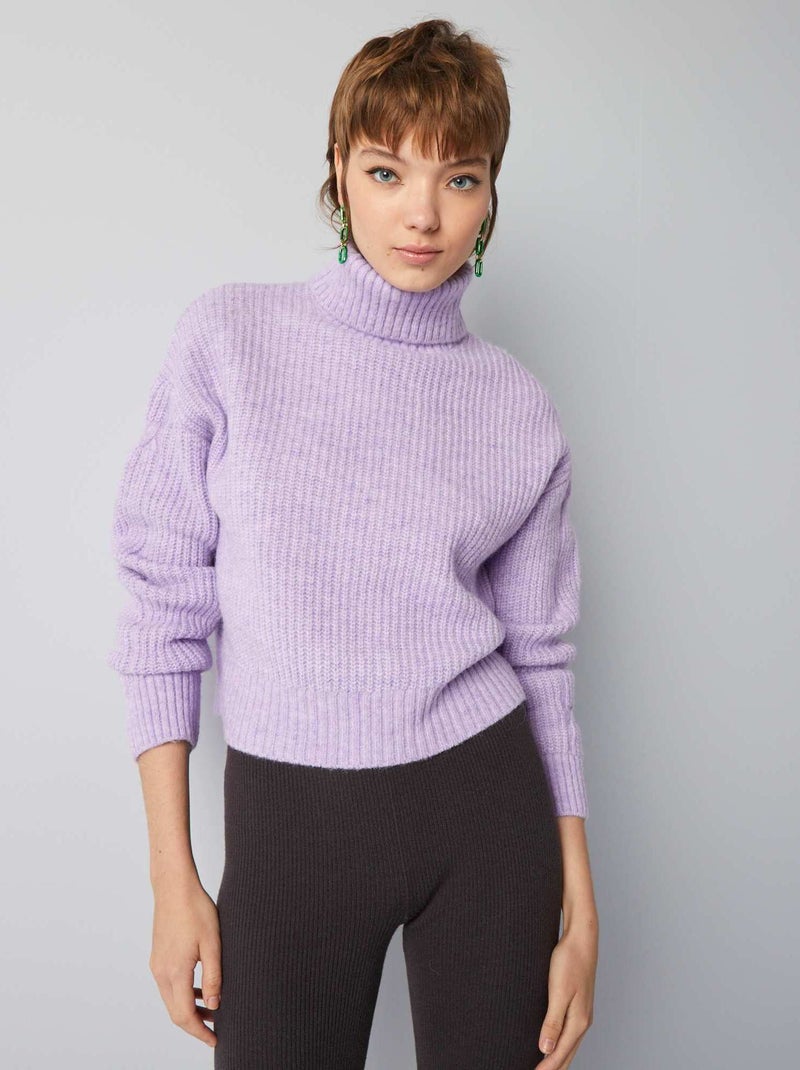 Pullover in maglia a collo alto VIOLA - Kiabi