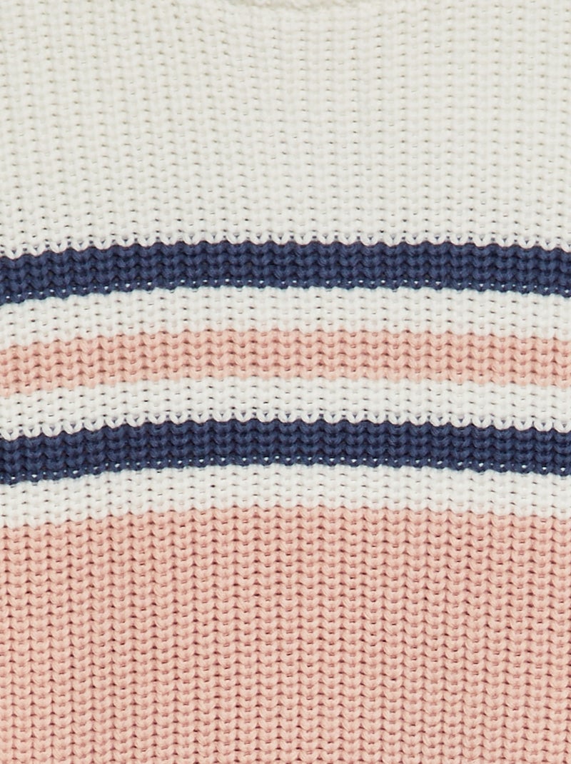 Pullover in maglia a costa perlata ROSA - Kiabi