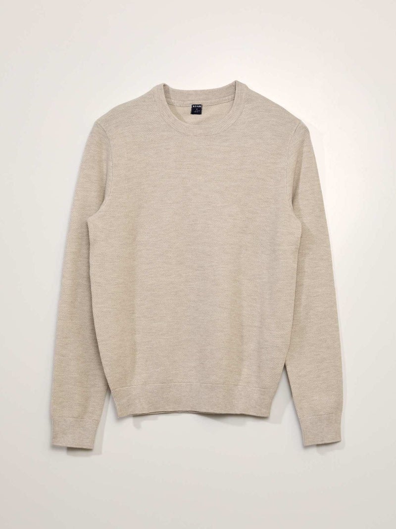 Pullover in maglia a nido d'ape BIANCO - Kiabi