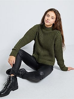 Ragazza 10-18 anni - Pullover in maglia a nido d'ape - Kiabi