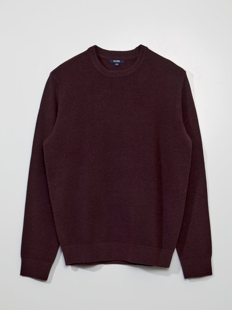Pullover in maglia a nido d'ape ROSSO - Kiabi