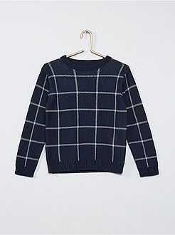 Pullover in maglia a quadri - Kiabi