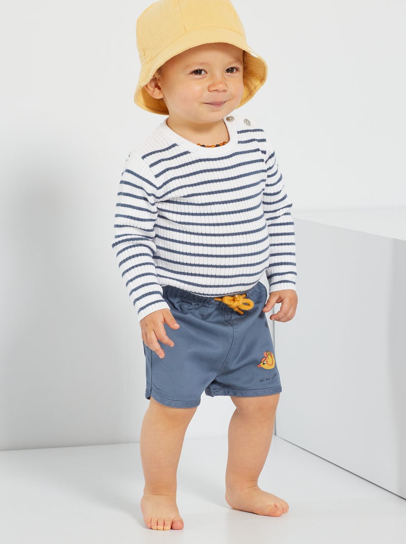 Pullover in maglia a righe a righe blu Kiabi