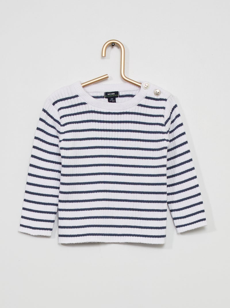 Pullover in maglia a righe a righe blu Kiabi