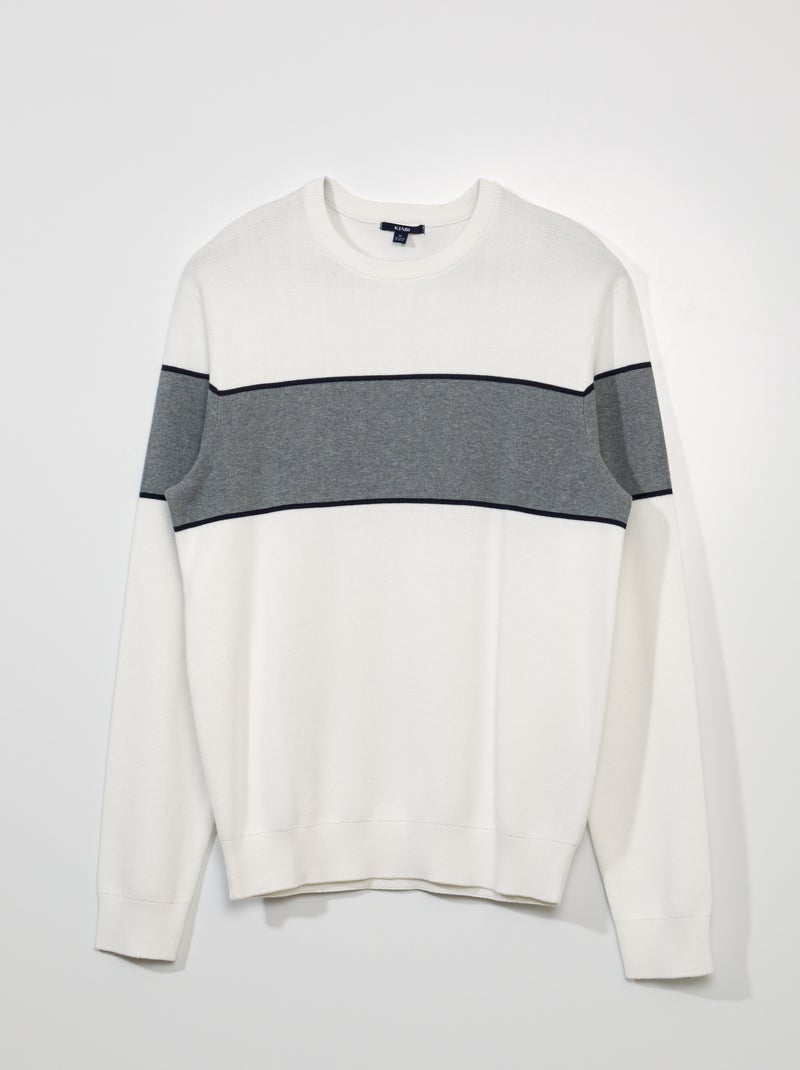 Pullover in maglia a righe BIANCO - Kiabi