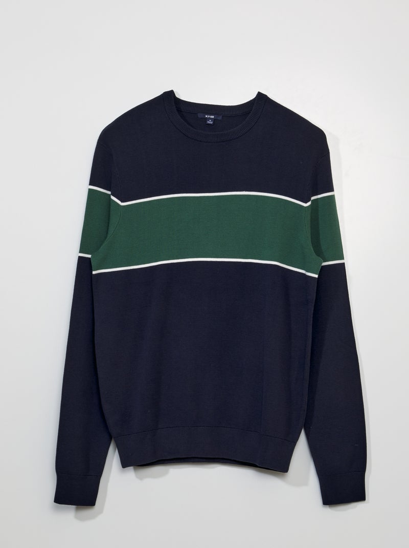 Pullover in maglia a righe BLU - Kiabi