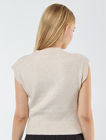 Pullover in maglia calda senza maniche