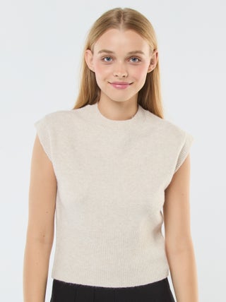 Pullover in maglia calda senza maniche