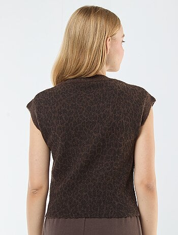 Pullover in maglia calda senza maniche