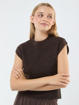 Pullover in maglia calda senza maniche