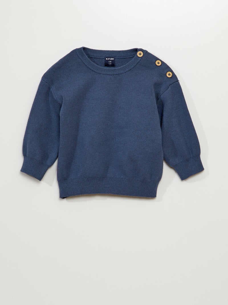 Pullover in maglia compatta - BLU - Kiabi