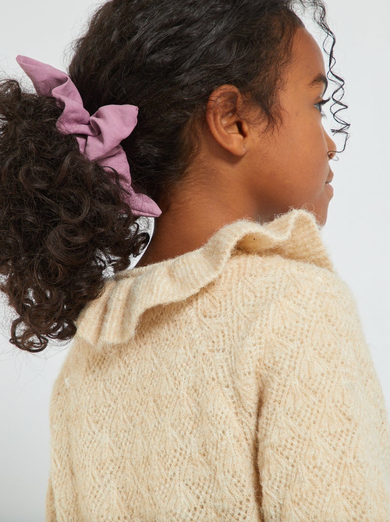 Pullover in maglia con colletto arricciato BEIGE Kiabi