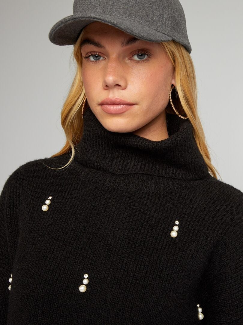 Taglie Forti Donna Pullover In Maglia Con Collo A Dolcevita