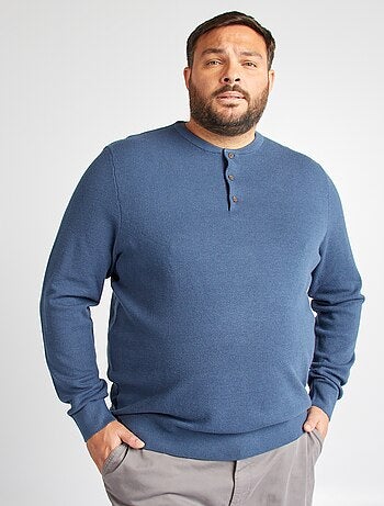 Pullover in maglia con collo con bottoni