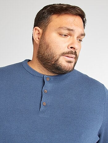 Pullover in maglia con collo con bottoni