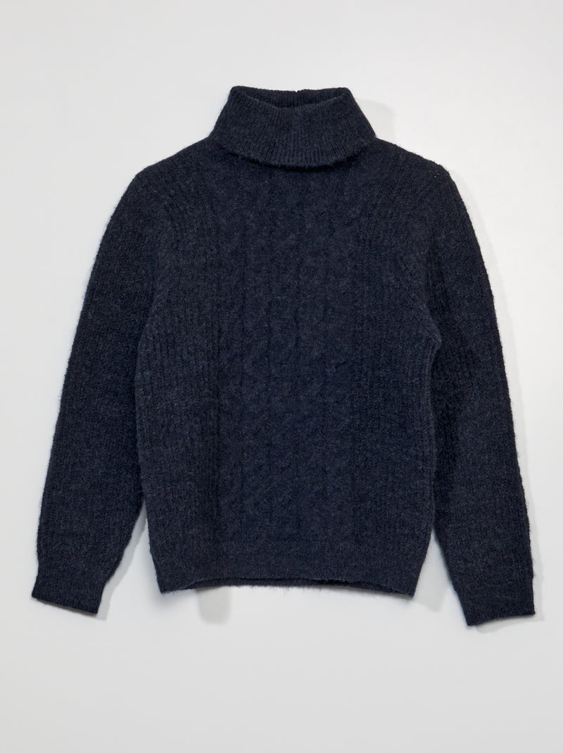 Pullover in maglia con collo dolcevita BLU - Kiabi