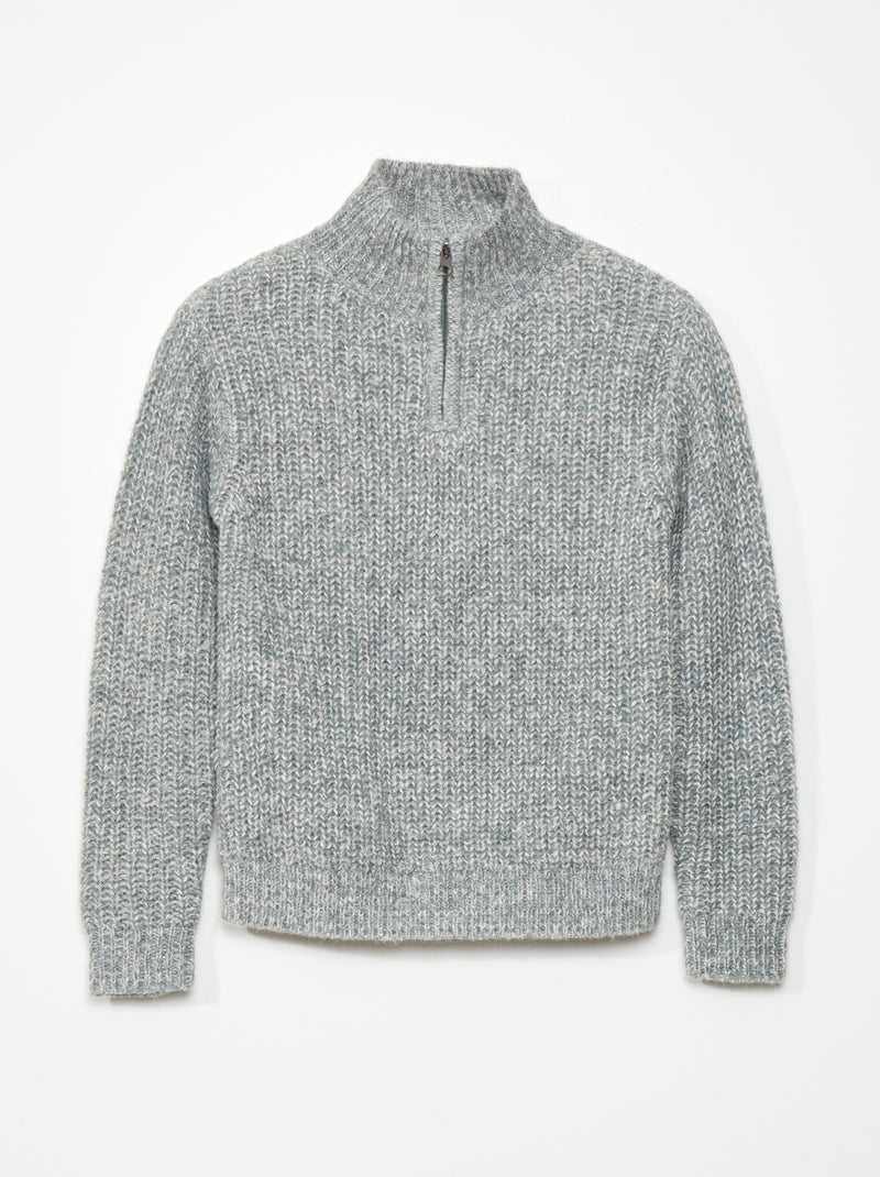 Pullover in maglia con collo trucker VERDE - Kiabi