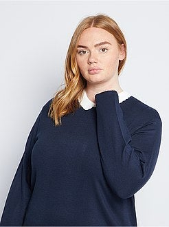 Pullover in maglia con finto collo - Kiabi