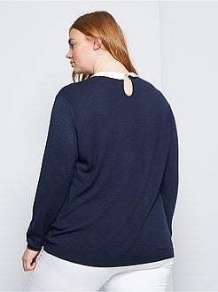 Pullover in maglia con finto collo - Kiabi