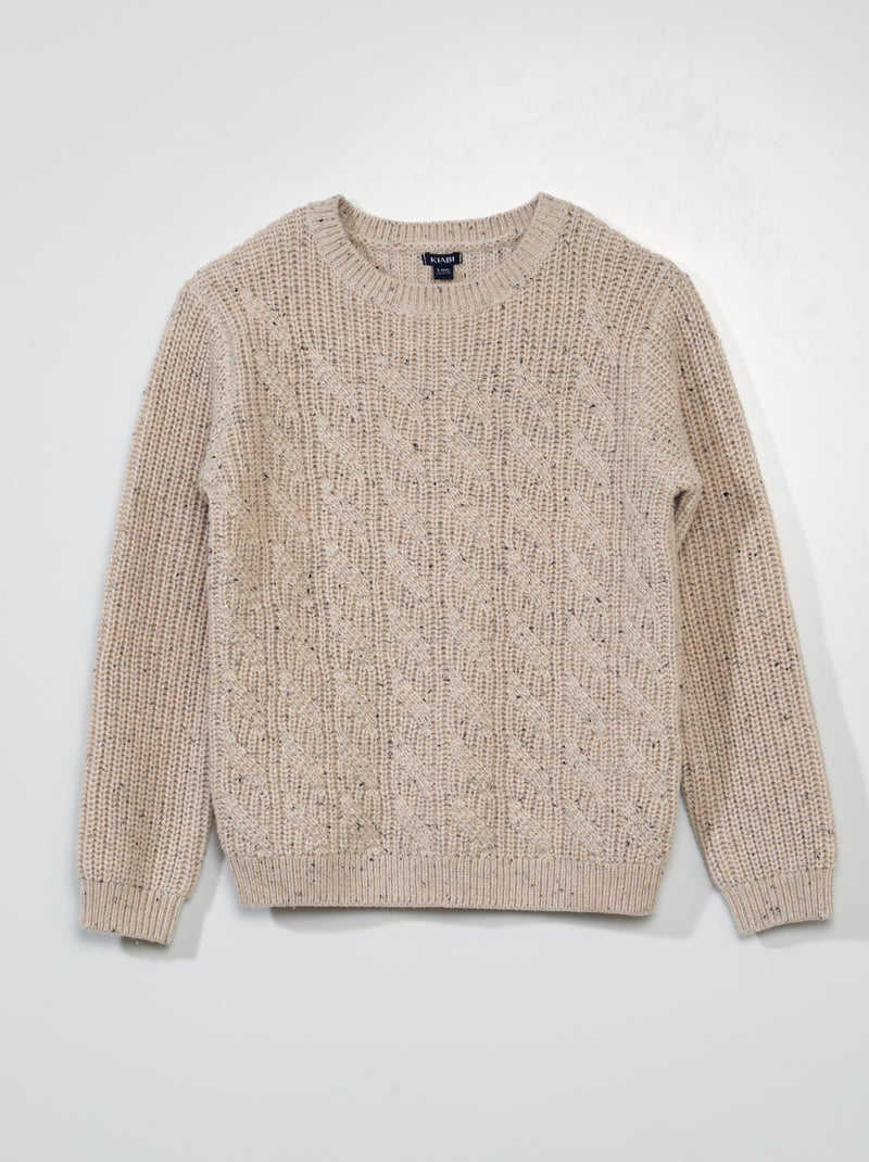 Pullover in maglia con lavorazione a trecce ROSA - Kiabi