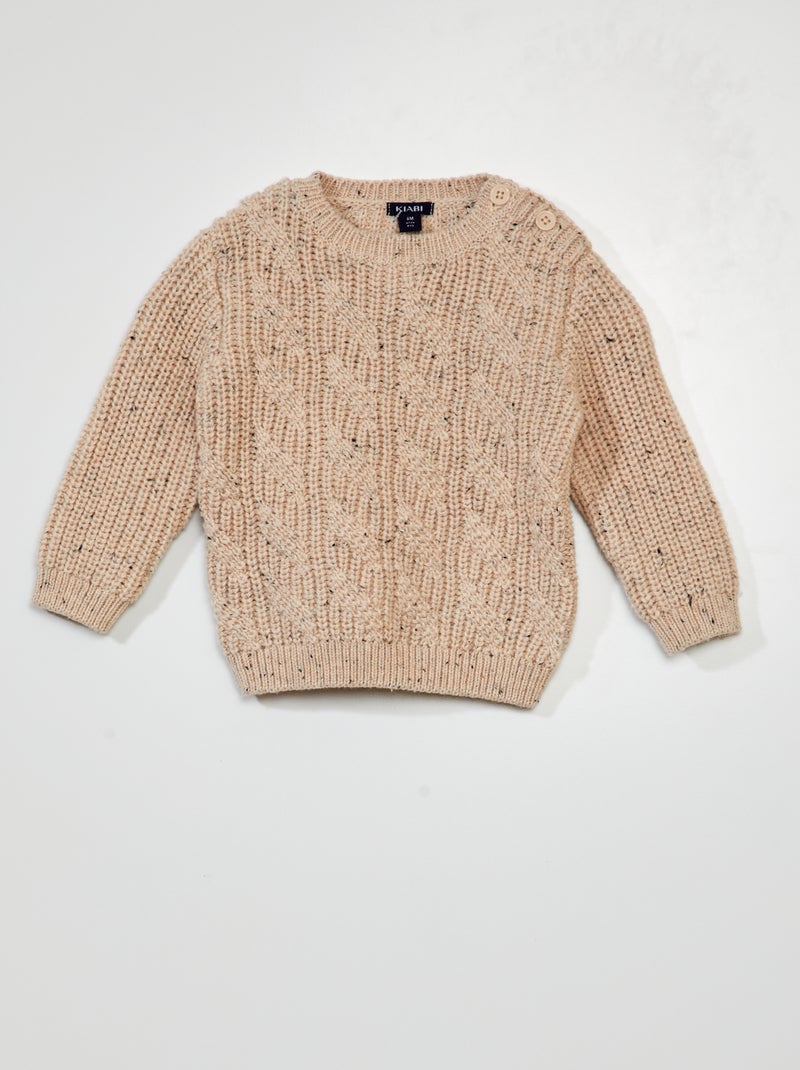 Pullover in maglia con lavorazione a trecce Rosa - Kiabi