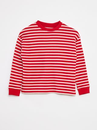Pullover in maglia con motivo a righe all over