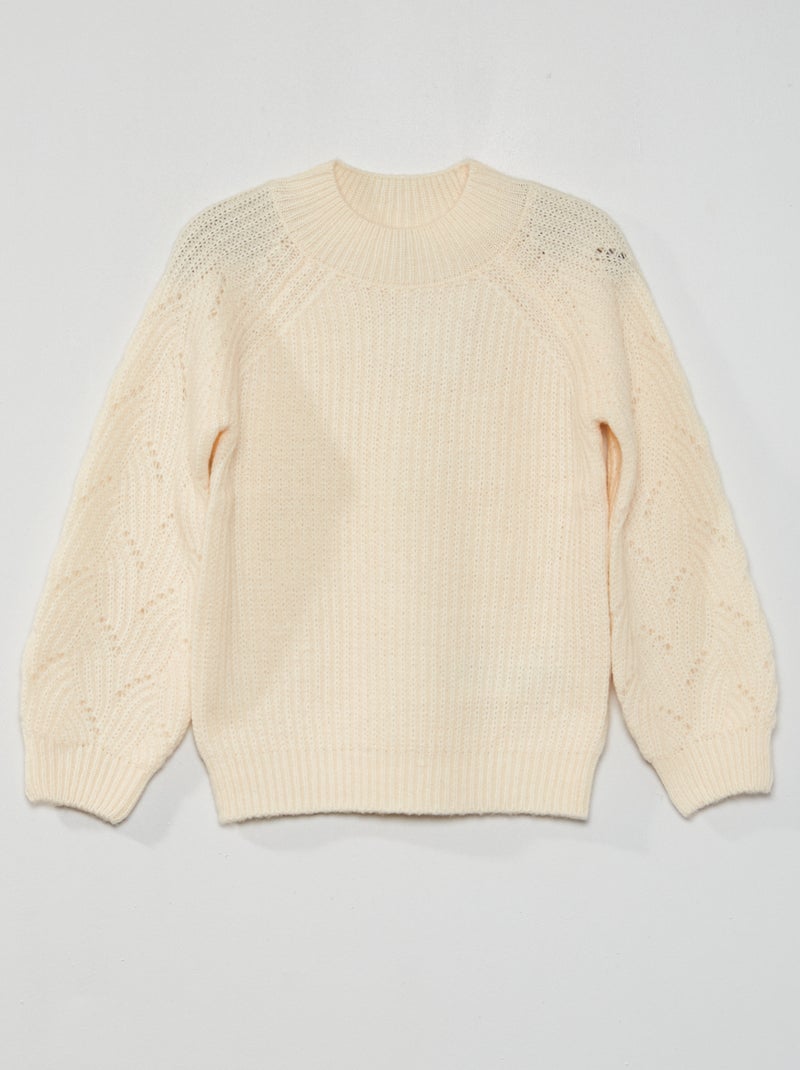 Pullover in maglia con paillettes fantasia BIANCO - Kiabi