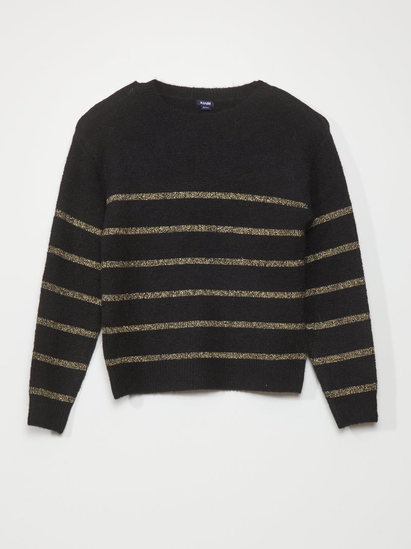 Pullover in maglia con paillettes fantasia NERO - Kiabi