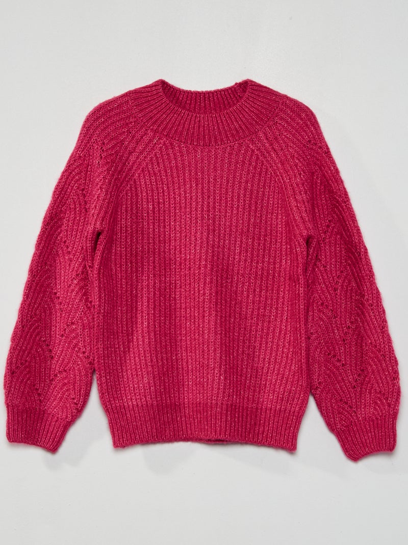 Pullover in maglia con paillettes fantasia rosa ribes nero - Kiabi