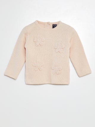 Pullover in maglia con ricamo a fiori