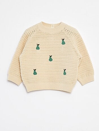 Pullover in maglia con ricamo 'pera'