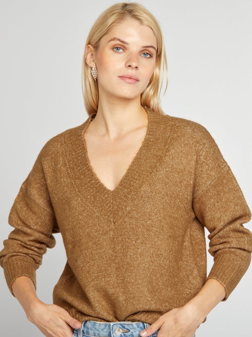 Pullover in maglia con scollo a V - Kiabi