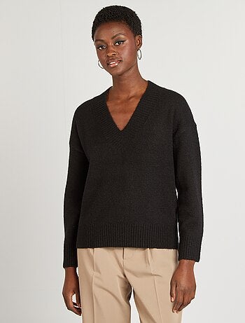 Pullover in maglia con scollo a V