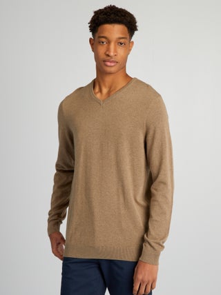 Pullover in maglia con scollo a V per persone più alte di 190 cm