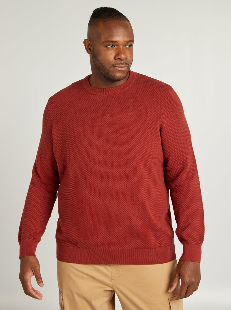 Pullover in maglia con scollo tondo ARANCIONE Taglie forti