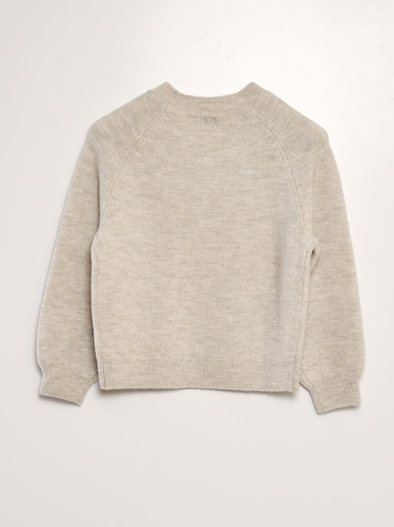 Pullover in maglia con scollo tondo BEIGE - Kiabi