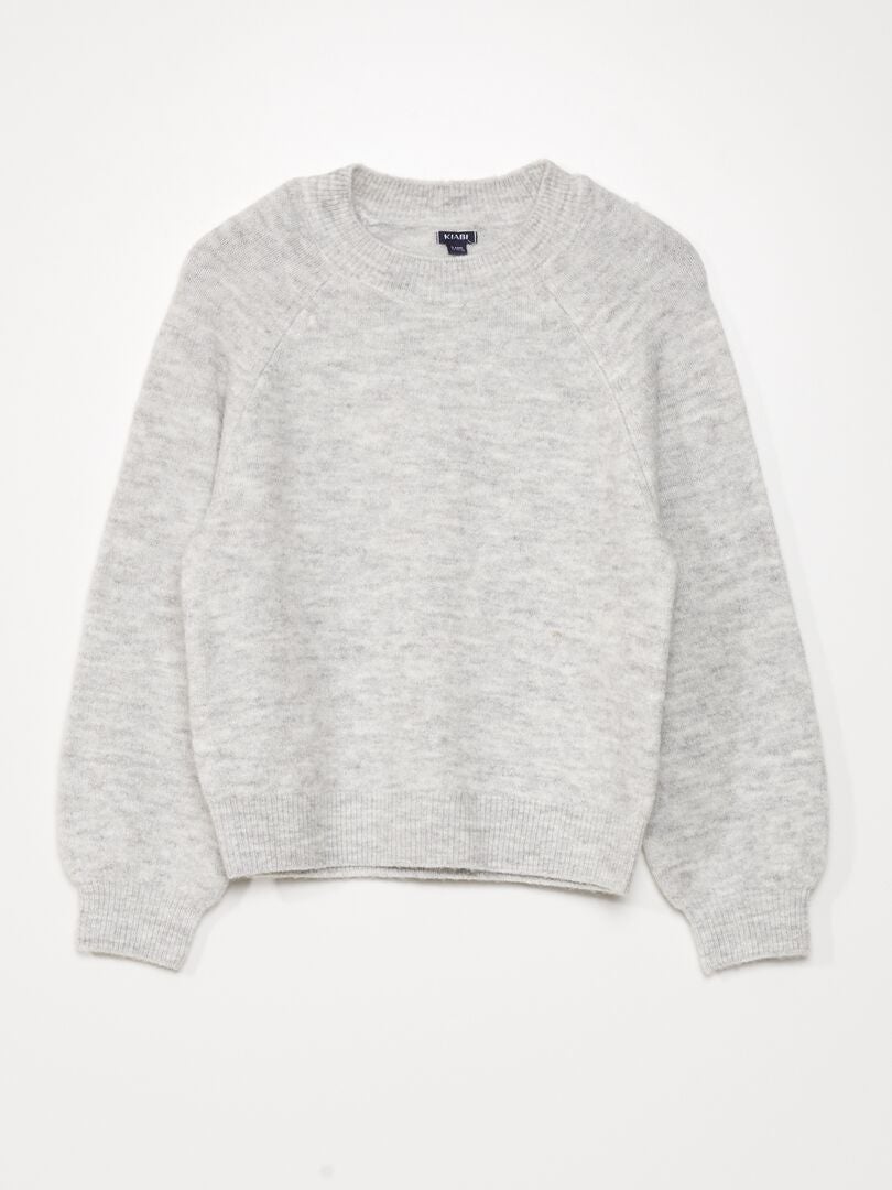 Pullover in maglia con scollo tondo Grigio - Kiabi