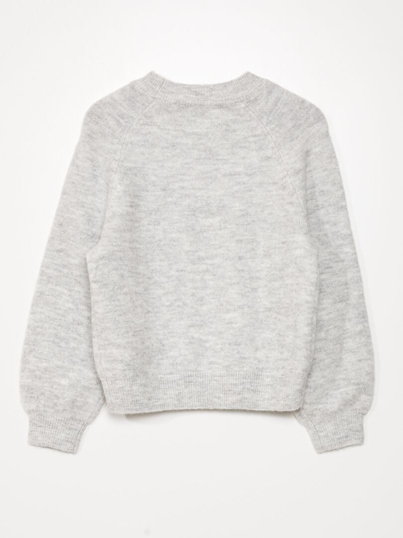 Pullover in maglia con scollo tondo Grigio - Kiabi