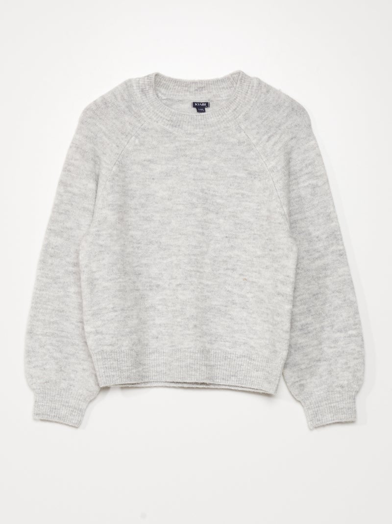Pullover in maglia con scollo tondo Grigio - Kiabi