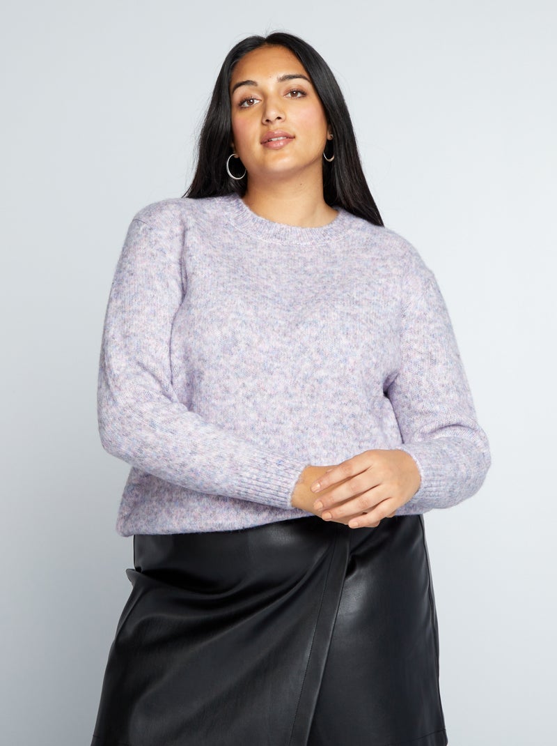 Pullover in maglia con scollo tondo Grigio - Kiabi