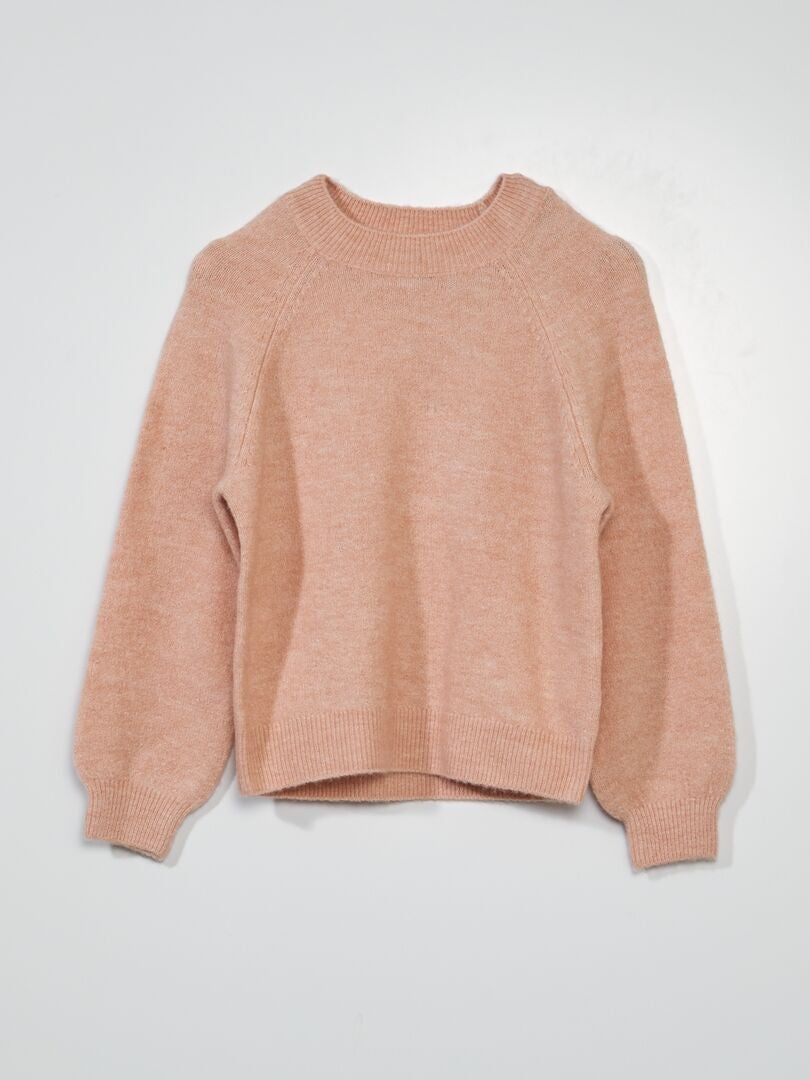 Pullover in maglia con scollo tondo Rosa - Kiabi