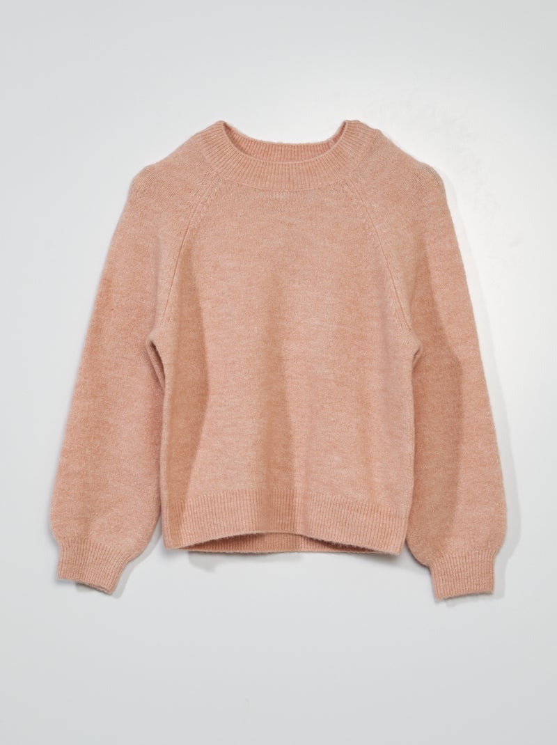 Pullover in maglia con scollo tondo Rosa - Kiabi